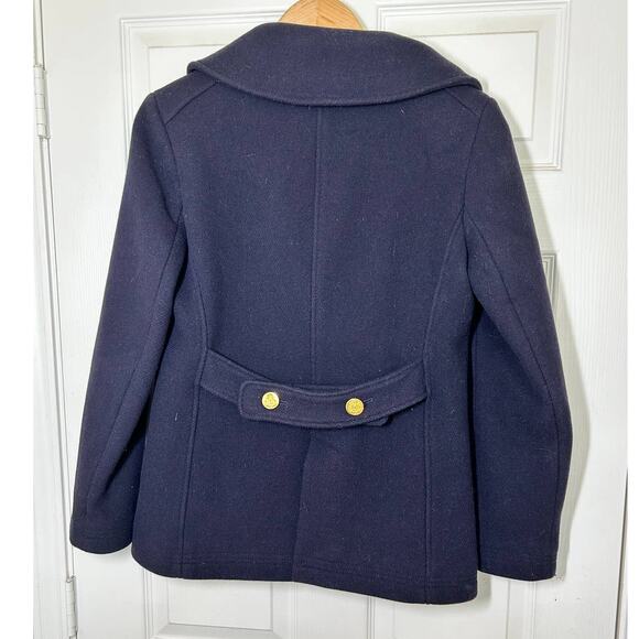 J Crew Stadium Cloth Nello Gori Wool Navy Blue Peacoat EUC - Picture 2 of 7